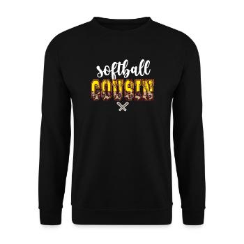 Proud Softball Cousin of a Softball Player - Unisex Sweatshirt - black - Front - Alina (178cm) & Michal (187cm)