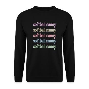 Nounou Grand-mère Par Joueur de Softball Softball Nounou - Sweat-shirt Unisexe - noir - Devant - Alina (178cm) & Michal (187cm)