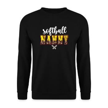 Nanny Grandma Of a Softball Player Softball Nanny - Unisex Sweatshirt - black - Front - Alina (178cm) & Michal (187cm)