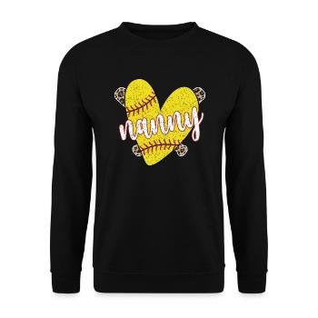 Nanny Grandma Of a Softball Player Softball Nanny - Unisex Sweatshirt - black - Front - Alina (178cm) & Michal (187cm)