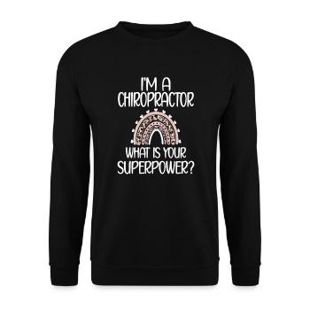 Chiropraticien Chiropratique Chiropraticien - Sweat-shirt Unisexe - noir - Devant - Alina (178cm) & Michal (187cm)