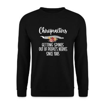 Proud Chiropractor Chiropractic Gift - Unisex Sweatshirt - black - Front - Alina (178cm) & Michal (187cm)