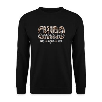 Proud Chiropractor Chiropractic Gift - Unisex Sweatshirt - black - Front - Alina (178cm) & Michal (187cm)