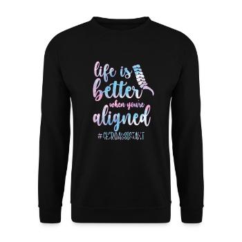 Chiropraktischer Assistent Von Chiropraktiker - Unisex Pullover - Schwarz - Vorne - Alina (178cm) & Michal (187cm)