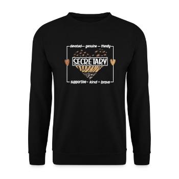 Secretary Appreciation Office Worker Gift - Unisex Sweatshirt - black - Front - Alina (178cm) & Michal (187cm)