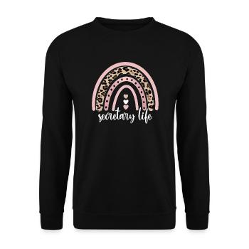 Secretary Appreciation Office Worker Gift - Unisex Sweatshirt - black - Front - Alina (178cm) & Michal (187cm)