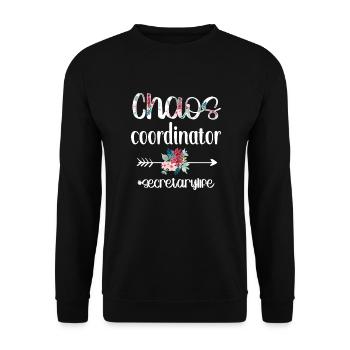 Secretary Gift Office Worker Appreciation - Unisex Sweatshirt - black - Front - Alina (178cm) & Michal (187cm)
