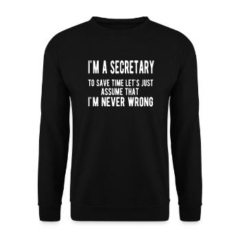 Secretary Proud office workers Appreciation - Unisex Sweatshirt - black - Front - Alina (178cm) & Michal (187cm)
