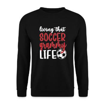 Grammy Oma Von Fußballspieler Fußball Grammy - Unisex Pullover - Schwarz - Vorne - Alina (178cm) & Michal (187cm)