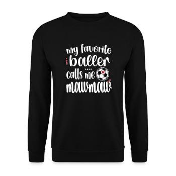 Mawmaw Grand-mère de joueur de football Mawmaw - Sweat-shirt Unisexe - noir - Devant - Alina (178cm) & Michal (187cm)