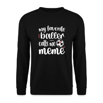 Proud Soccer Meme Grandma Of Soccer Player Meme - Unisex Pullover - Schwarz - Vorne - Alina (178cm) & Michal (187cm)