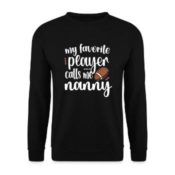 Football Nanny Grandma Of Football Player Nanny - Unisex Pullover - Schwarz - Vorne - Alina (178cm) & Michal (187cm)