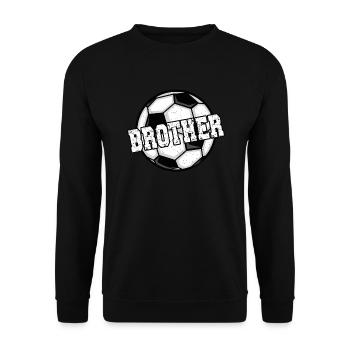 Proud football brother of a football player - Unisex Sweatshirt - black - Front - Alina (178cm) & Michal (187cm)