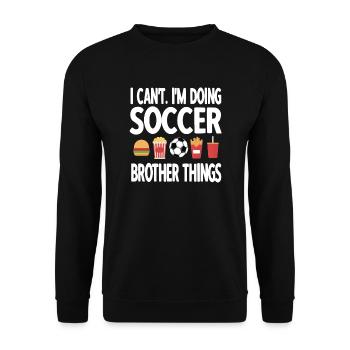 Proud football brother of a football player - Unisex Sweatshirt - black - Front - Alina (178cm) & Michal (187cm)