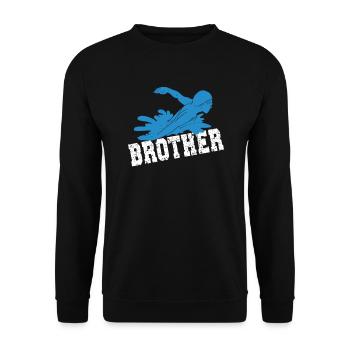 Fier frère nageur Frère d’un nageur - Sweat-shirt Unisexe - noir - Devant - Alina (178cm) & Michal (187cm)