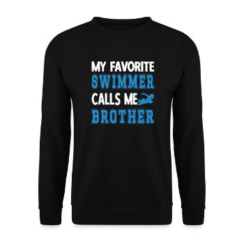 Fier frère nageur Frère d’un nageur - Sweat-shirt Unisexe - noir - Devant - Alina (178cm) & Michal (187cm)