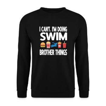 Fier frère nageur Frère d’un nageur - Sweat-shirt Unisexe - noir - Devant - Alina (178cm) & Michal (187cm)