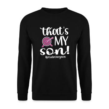 Stolze Bogenschießen-Mama Von Bogenschützen Mutter - Unisex Pullover - Schwarz - Vorne - Alina (178cm) & Michal (187cm)