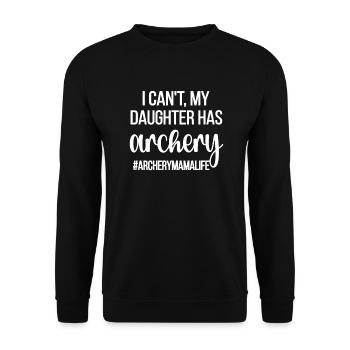 Stolze Bogenschießen-Mama Von Bogenschützin Mutter - Unisex Pullover - Schwarz - Vorne - Alina (178cm) & Michal (187cm)