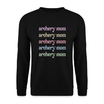 Stolze Bogenschießen-Mama Von Bogenschützen Mutter - Unisex Pullover - Schwarz - Vorne - Alina (178cm) & Michal (187cm)