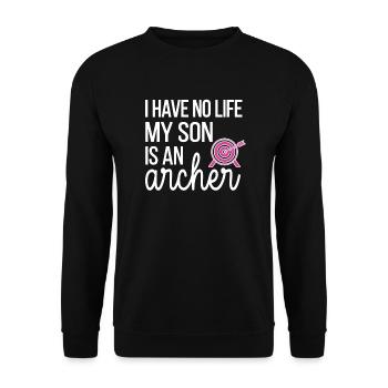 Stolze Bogenschießen-Mama Von Bogenschützen Mutter - Unisex Pullover - Schwarz - Vorne - Alina (178cm) & Michal (187cm)