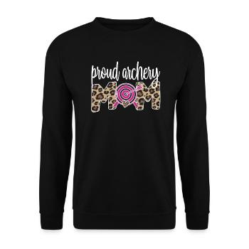 Stolze Bogenschießen-Mama Von Bogenschützen Mutter - Unisex Pullover - Schwarz - Vorne - Alina (178cm) & Michal (187cm)