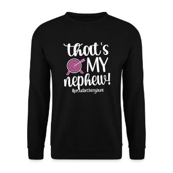 Stolze Bogenschießen-Tante Von Bogenschützen Tante - Unisex Pullover - Schwarz - Vorne - Alina (178cm) & Michal (187cm)