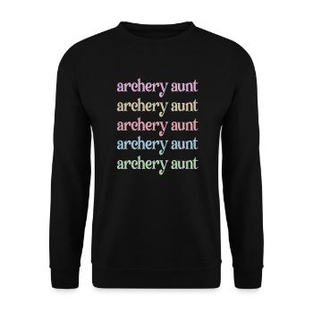 Stolze Bogenschießen-Tante Von Bogenschützen Tante - Unisex Pullover - Schwarz - Vorne - Alina (178cm) & Michal (187cm)