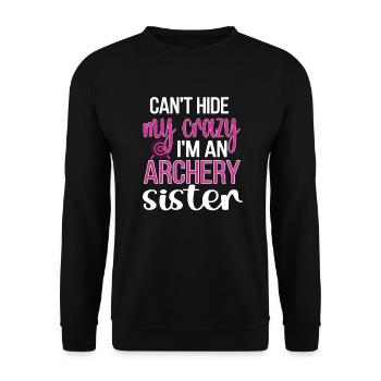 Best Archery Sister of Archers - Unisex Sweatshirt - black - Front - Alina (178cm) & Michal (187cm)