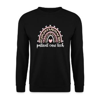 Patientenversorgungstechniker PCT Pflegetechniker - Unisex Pullover - Schwarz - Vorne - Alina (178cm) & Michal (187cm)