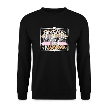Techniker der Patientenversorgung Pflegetechniker - Unisex Pullover - Schwarz - Vorne - Alina (178cm) & Michal (187cm)