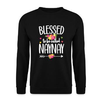 Naynay Grand-mère Fête des mères Naynay Cadeau Grand-mère - Sweat-shirt Unisexe - noir - Devant - Alina (178cm) & Michal (187cm)