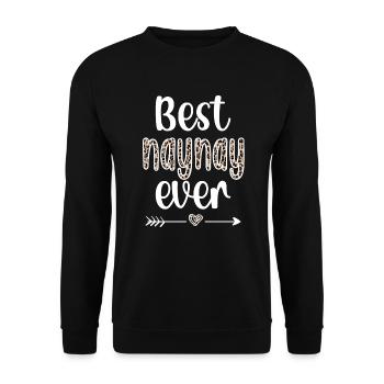 Naynay Oma Muttertag Naynay Geschenk Großmutter - Unisex Pullover - Schwarz - Vorne - Alina (178cm) & Michal (187cm)