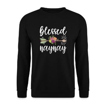 Naynay Grand-mère Cadeau de fête des mères Naynay Grand-mère - Sweat-shirt Unisexe - noir - Devant - Alina (178cm) & Michal (187cm)
