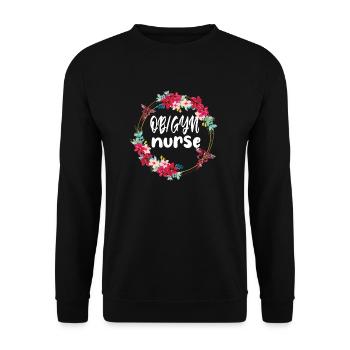 Obstetrics Gynecology OB GYN Nurse - Unisex Sweatshirt - black - Front - Alina (178cm) & Michal (187cm)