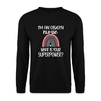 Obstetrics Gynecology OB GYN Nurse - Unisex Sweatshirt - black - Front - Alina (178cm) & Michal (187cm)