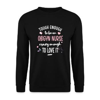 OB GYN Nurse Obstetrics Gynecology - Unisex Sweatshirt - black - Front - Alina (178cm) & Michal (187cm)