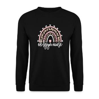 Obstetrics Gynecology OBGYN Nurse - Unisex Sweatshirt - black - Front - Alina (178cm) & Michal (187cm)