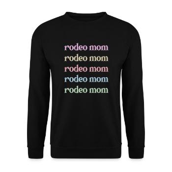 Stolze Rodeo Mama Rodeo-Reiter Mutter Geschenk - Unisex Pullover - Schwarz - Vorne - Alina (178cm) & Michal (187cm)