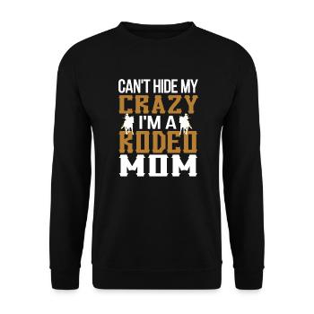 Stolze Rodeo Mama Rodeo-Reiter Mutter Geschenk - Unisex Pullover - Schwarz - Vorne - Alina (178cm) & Michal (187cm)