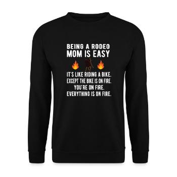 Beste Rodeo Mama Rodeo-Reiter Mutter Geschenk - Unisex Pullover - Schwarz - Vorne - Alina (178cm) & Michal (187cm)