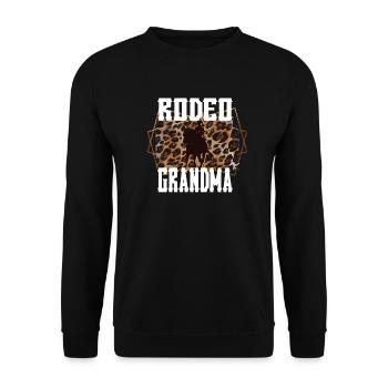 Rodeo Oma Beste Rodeo-Reiter Großmutter Geschenk - Unisex Pullover - Schwarz - Vorne - Alina (178cm) & Michal (187cm)