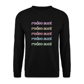 Beste Rodeo Tante Rodeo-Reiter Tante Geschenk - Unisex Pullover - Schwarz - Vorne - Alina (178cm) & Michal (187cm)