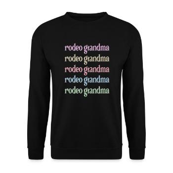 Beste Rodeo Oma Rodeo-Reiter Großmutter Geschenk - Unisex Pullover - Schwarz - Vorne - Alina (178cm) & Michal (187cm)
