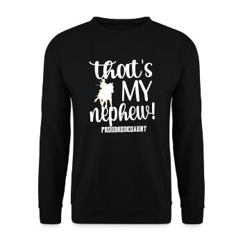 Stolze Rodeo Tante Rodeo-Reiter Tante Geschenk - Unisex Pullover - Schwarz - Vorne - Alina (178cm) & Michal (187cm)