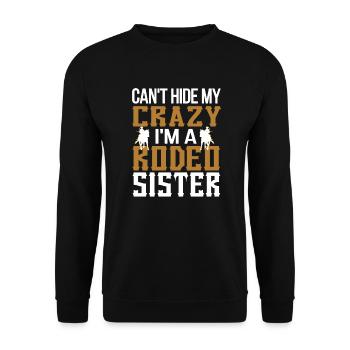 Stolze Rodeo Schwester Von Rodeo-Reiter Schwester - Unisex Pullover - Schwarz - Vorne - Alina (178cm) & Michal (187cm)