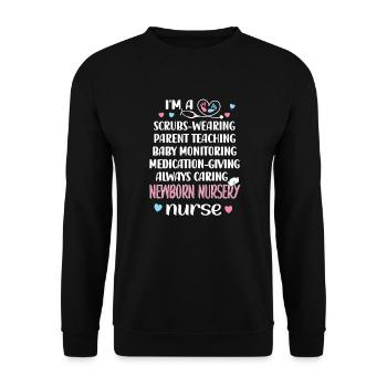 Neonatal Nurse Baby Nurse - Unisex Sweatshirt - black - Front - Alina (178cm) & Michal (187cm)