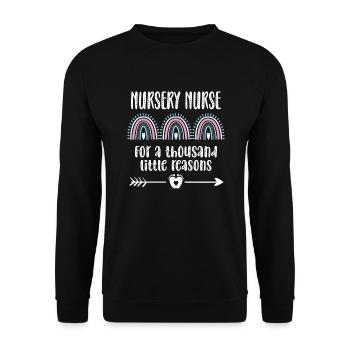 Stolze Neugeborenen-Krankenschwester Geschenk - Unisex Pullover - Schwarz - Vorne - Alina (178cm) & Michal (187cm)