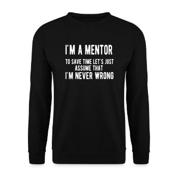 Persönlicher Mentor Geschenk Mentor Wertschätzung - Unisex Pullover - Schwarz - Vorne - Alina (178cm) & Michal (187cm)
