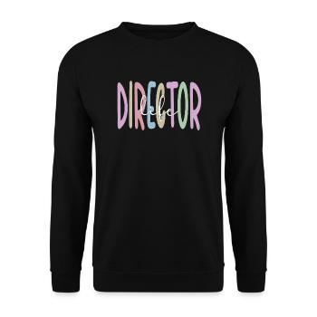 Bester Direktor Geschenk Direktor Wertschätzung - Unisex Pullover - Schwarz - Vorne - Alina (178cm) & Michal (187cm)